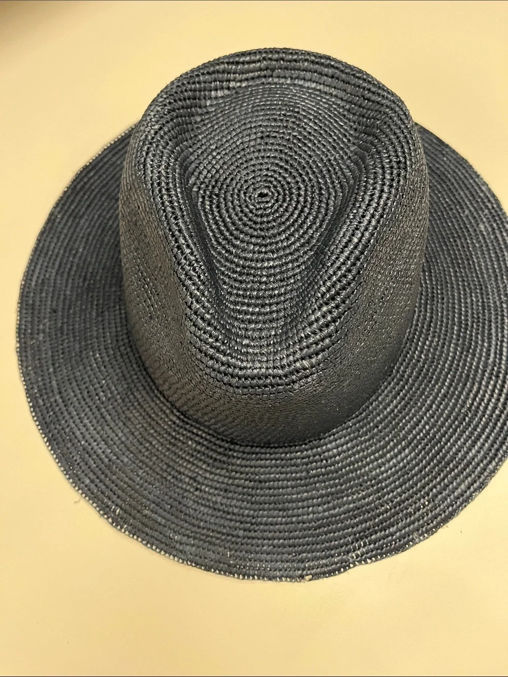 Nataliya Nova Luxury Wide-Brim Woven Straw Luisa Hat - Navy w/ bands
